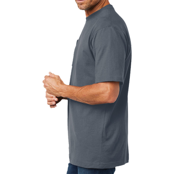 Carhartt Workwear Pocket Short Sleeve T Shirt, Bluestone, Left Sleeve view