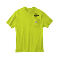 Carhartt Workwear Pocket Short Sleeve T Shirt, Brite Lime, Front view, Mockup
