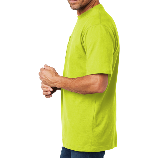 Carhartt Workwear Pocket Short Sleeve T Shirt, Brite Lime, Left Sleeve view