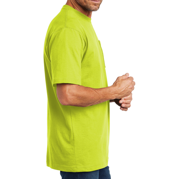 Carhartt Workwear Pocket Short Sleeve T Shirt, Brite Lime, Right Sleeve view