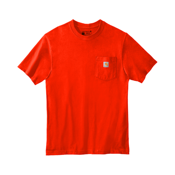 Carhartt Workwear Pocket Short Sleeve T Shirt, Brite Orange, Front view