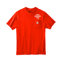 Carhartt Workwear Pocket Short Sleeve T Shirt, Brite Orange, Front view, Mockup