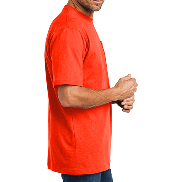 Carhartt Workwear Pocket Short Sleeve T Shirt, Brite Orange, Right Sleeve view