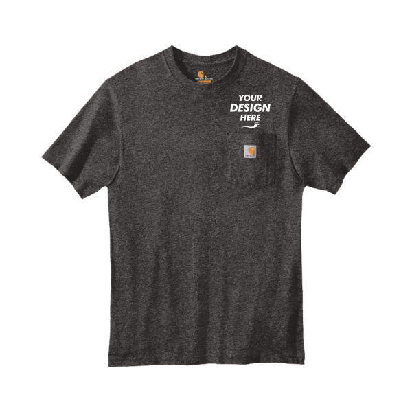 Carhartt Workwear Pocket Short Sleeve T Shirt, Carbon Heather, Front view, Mockup