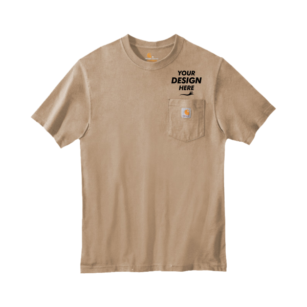 Carhartt Workwear Pocket Short Sleeve T Shirt, Desert, Front view, Mockup