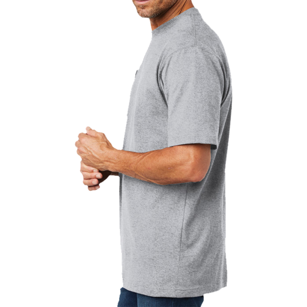Carhartt Workwear Pocket Short Sleeve T Shirt, Heather Grey, Left Sleeve view
