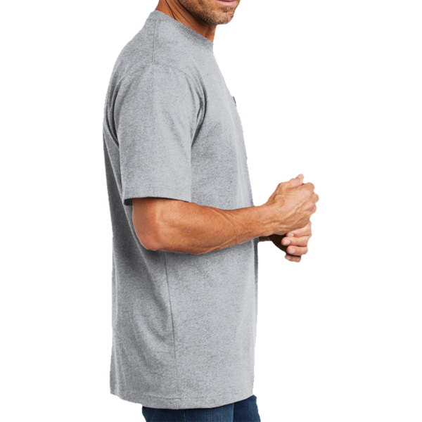 Carhartt Workwear Pocket Short Sleeve T Shirt, Heather Grey, Right Sleeve view