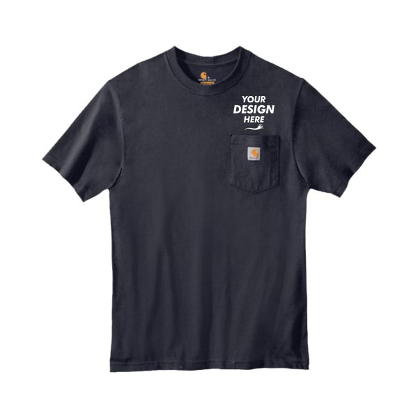 Carhartt Workwear Pocket Short Sleeve T Shirt, Navy, Front view, Mockup