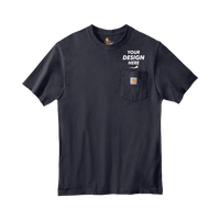 Carhartt Workwear Pocket Short Sleeve T Shirt, Navy, Front view, Mockup
