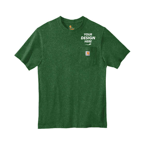 Carhartt Workwear Pocket Short Sleeve T Shirt, North Woods Heather, Front view, Mockup
