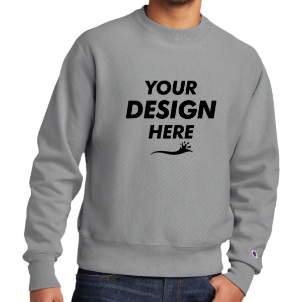 Champion Reverse Weave ® Garment Dyed Crewneck Sweatshirt, Concrete, Front view, Mockup