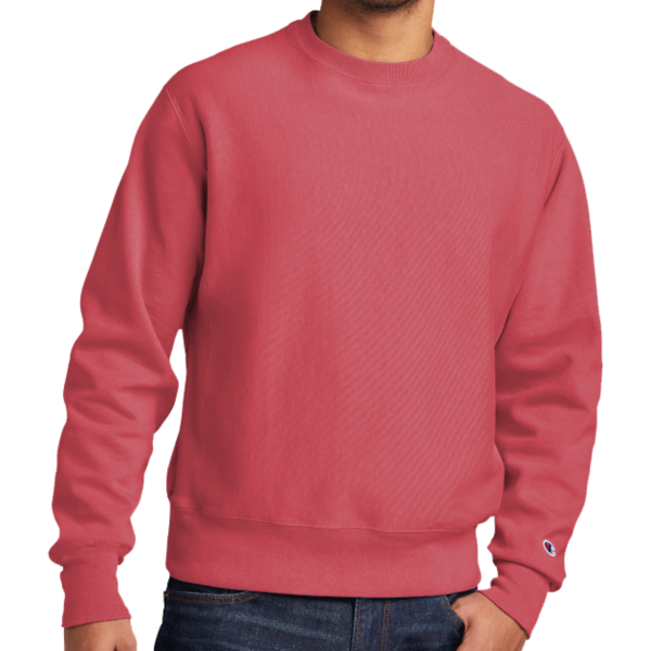 Champion Reverse Weave ® Garment Dyed Crewneck Sweatshirt, Crimson, Front view