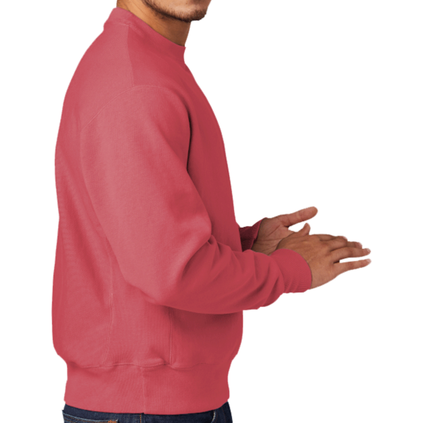 Champion Reverse Weave ® Garment Dyed Crewneck Sweatshirt, Crimson, Right Sleeve view