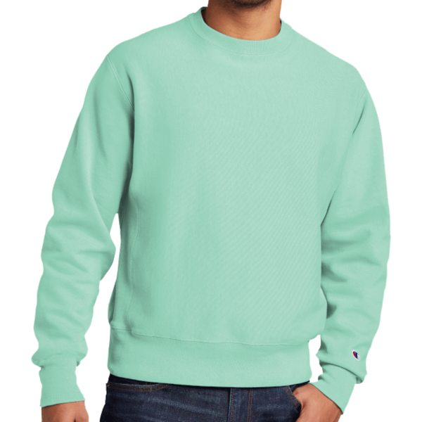 Champion Reverse Weave ® Garment Dyed Crewneck Sweatshirt, Pale Seafoam, Front view