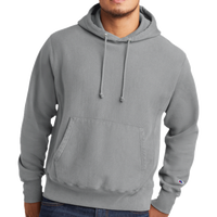 Champion Reverse Weave ® Garment Dyed Hooded Sweatshirt, Concrete, Front view