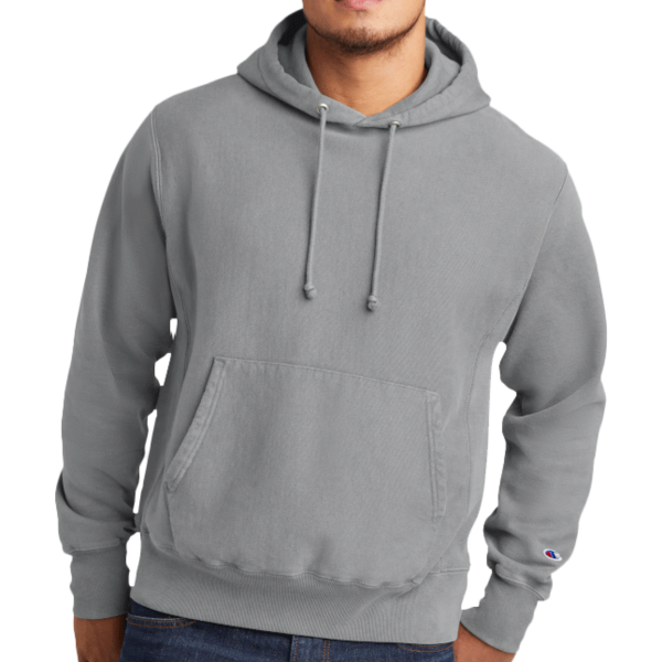 Champion Reverse Weave ® Garment Dyed Hooded Sweatshirt, Concrete, Front view