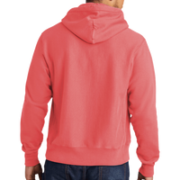 Champion Reverse Weave ® Garment Dyed Hooded Sweatshirt, Coral Craze, Back view