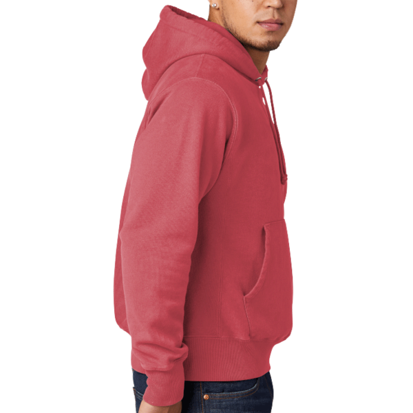 Champion Reverse Weave ® Garment Dyed Hooded Sweatshirt, Crimson, Right Sleeve view