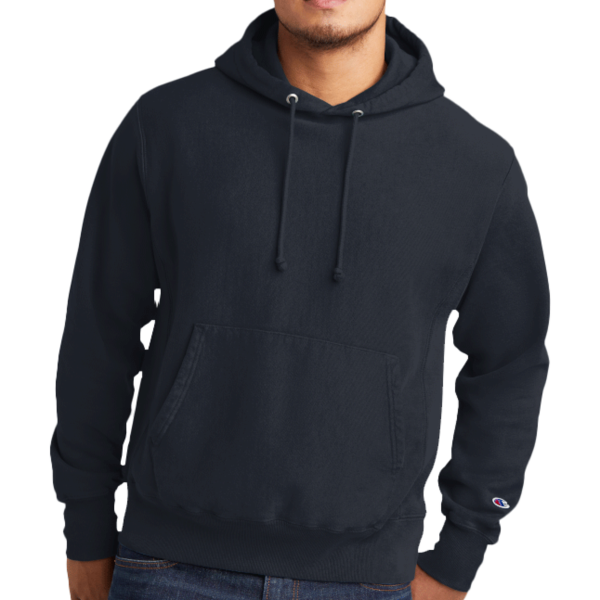 Champion Reverse Weave ® Garment Dyed Hooded Sweatshirt, Navy, Front view