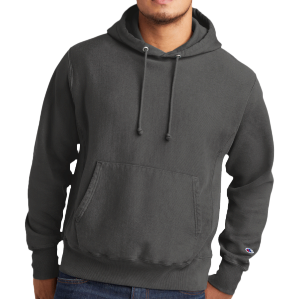 Champion Reverse Weave ® Garment Dyed Hooded Sweatshirt, New Railroad, Front view