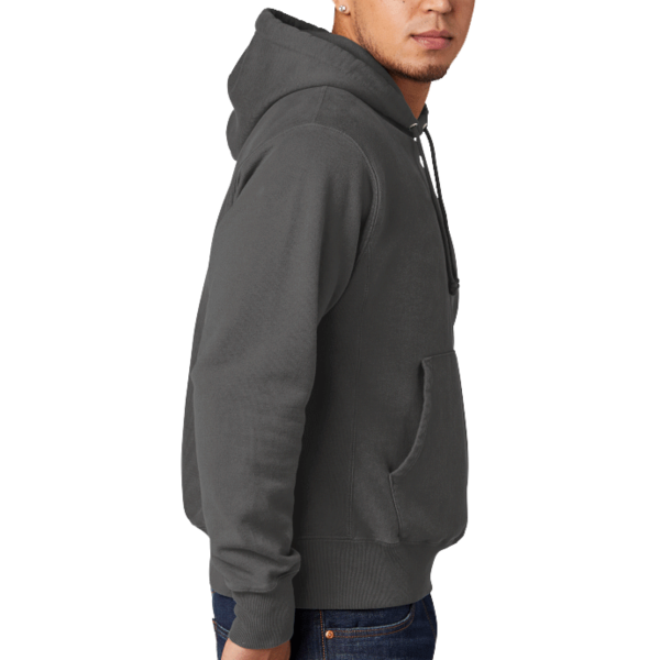 Champion Reverse Weave ® Garment Dyed Hooded Sweatshirt, New Railroad, Right Sleeve view