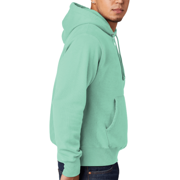 Champion Reverse Weave ® Garment Dyed Hooded Sweatshirt, Pale Seafoam, Right Sleeve view