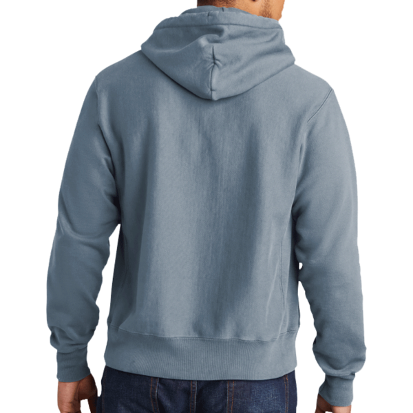 Champion Reverse Weave ® Garment Dyed Hooded Sweatshirt, Saltwater, Back view