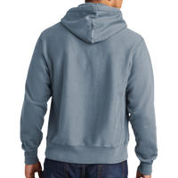 Champion Reverse Weave ® Garment Dyed Hooded Sweatshirt, Saltwater, Back view
