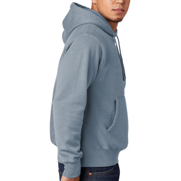 Champion Reverse Weave ® Garment Dyed Hooded Sweatshirt, Saltwater, Right Sleeve view