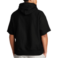 Champion Reverse Weave ® Short Sleeve Hooded Sweatshirt, Black, Back view