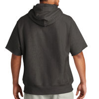 Champion Reverse Weave ® Short Sleeve Hooded Sweatshirt, Charcoal Heather, Back view