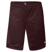 Champion Unisex 9" Mesh Shorts with Pockets, Maroon, Front view