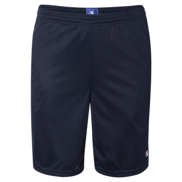 Champion Unisex 9" Mesh Shorts with Pockets, Navy, Front view