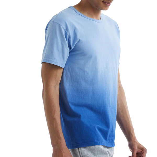 Champion Unisex Classic Jersey Dip Dye T-Shirt, Athletic Royal Ombre, Right Sleeve view