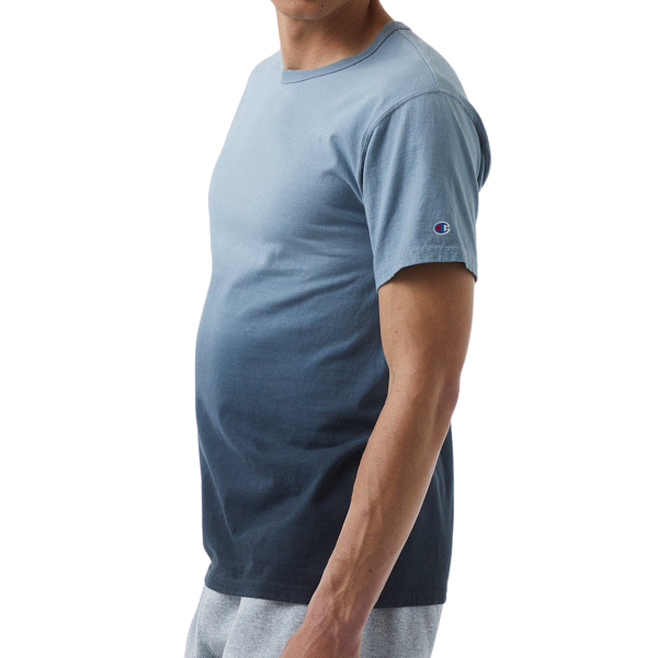 Champion Unisex Classic Jersey Dip Dye T-Shirt, Black Ombre, Left Sleeve view
