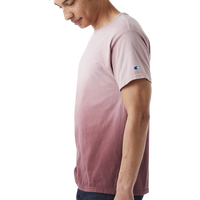 Champion Unisex Classic Jersey Dip Dye T-Shirt, Maroon Ombre, Left Sleeve view