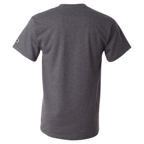 Champion Unisex Classic T-Shirt, Charcoal Heather, Back view