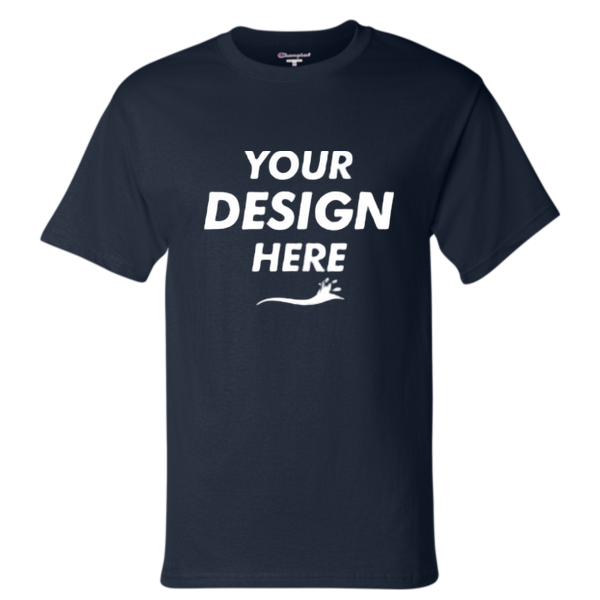 Champion Unisex Classic T-Shirt, Navy, Front view, Mockup