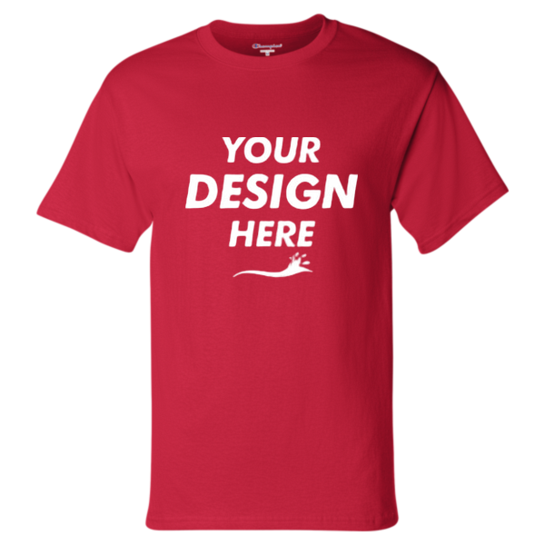 Champion Unisex Classic T-Shirt, Red, Front view, Mockup