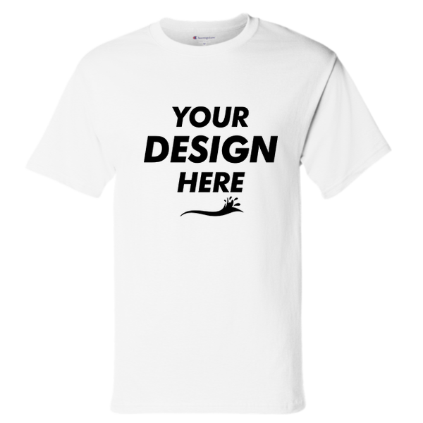 Champion Unisex Classic T-Shirt, White, Front view, Mockup
