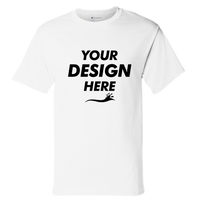 Champion Unisex Classic T-Shirt, White, Front view, Mockup