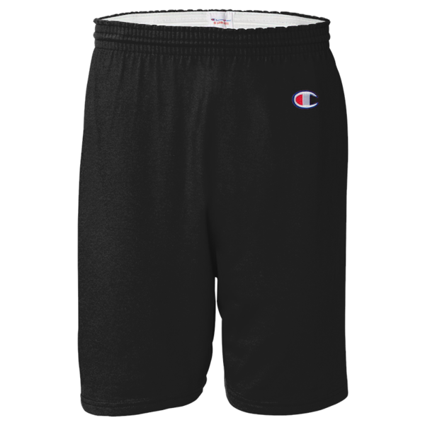 Champion Unisex Cotton Gym Shorts, Black, Front view