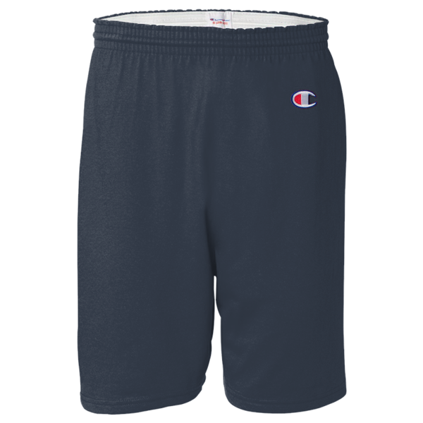 Champion Unisex Cotton Gym Shorts, Navy, Front view