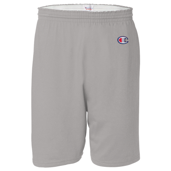Champion Unisex Cotton Gym Shorts, Oxford Grey Heather, Front view