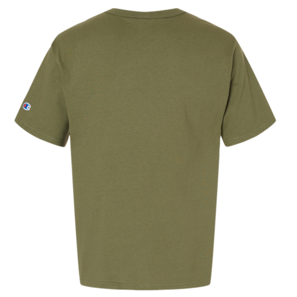 Champion Unisex Heritage Jersey T-Shirt, Fresh Olive, Back view