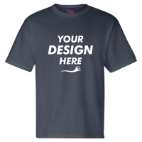 Champion Unisex Heritage Jersey T-Shirt, Navy, Front view, Mockup