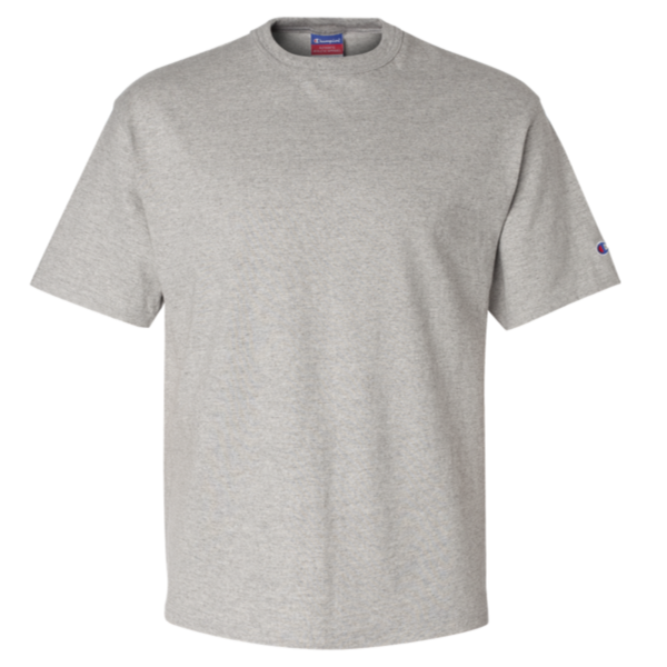 Champion Unisex Heritage Jersey T-Shirt, Oxford Grey, Front view