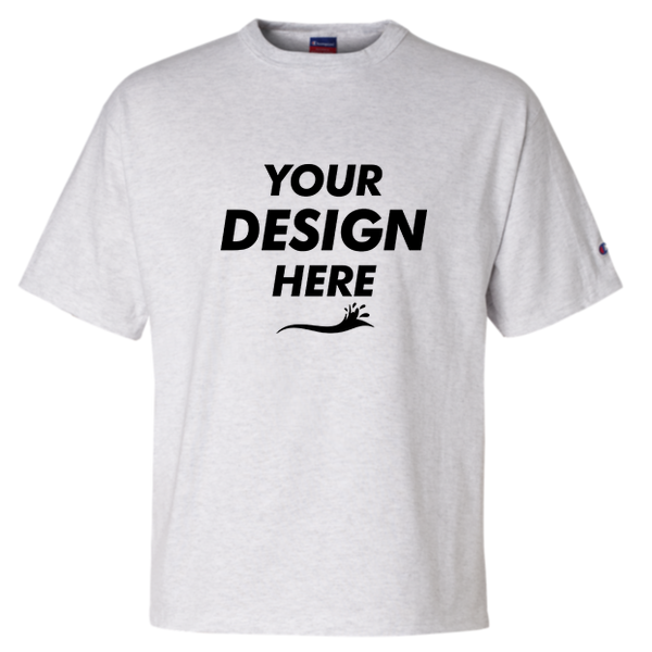 Champion Unisex Heritage Jersey T-Shirt, Silver Grey, Front view, Mockup