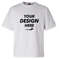Champion Unisex Heritage Jersey T-Shirt, Silver Grey, Front view, Mockup