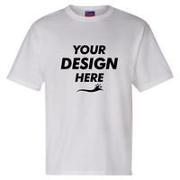 Champion Unisex Heritage Jersey T-Shirt, White, Front view, Mockup